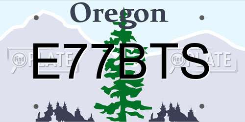 E77BTS Oregon License Plate