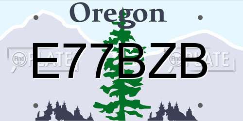 E77BZB Oregon License Plate