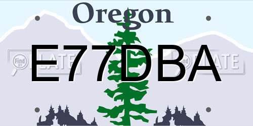 E77DBA Oregon License Plate
