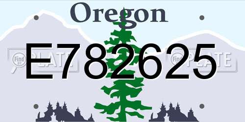 E782625 Oregon License Plate