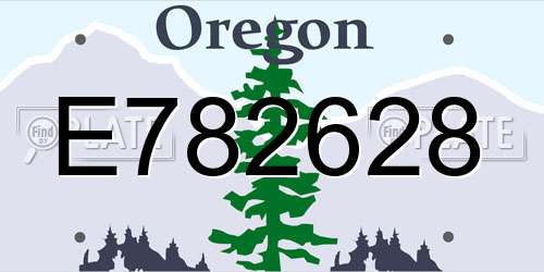 E782628 Oregon License Plate
