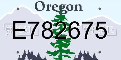 E782675 Oregon License Plate