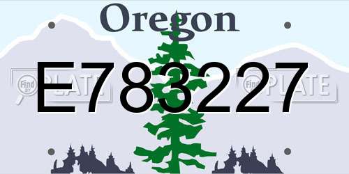 E783227 Oregon License Plate