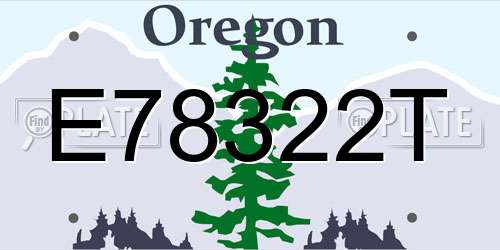 E78322T Oregon License Plate