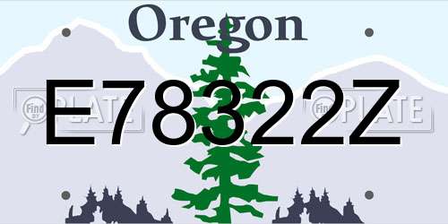 E78322Z Oregon License Plate