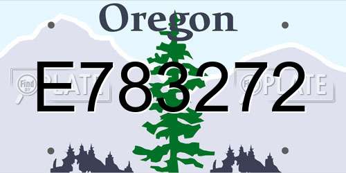E783272 Oregon License Plate