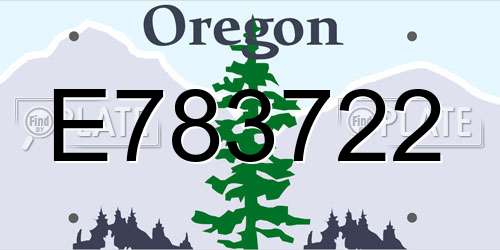 E783722 Oregon License Plate