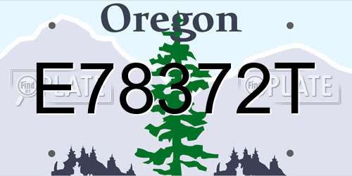 E78372T Oregon License Plate