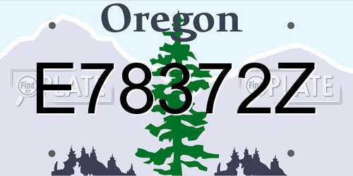 E78372Z Oregon License Plate