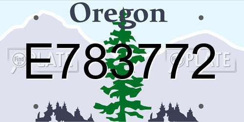 E783772 Oregon License Plate