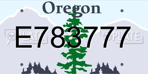 E783777 Oregon License Plate