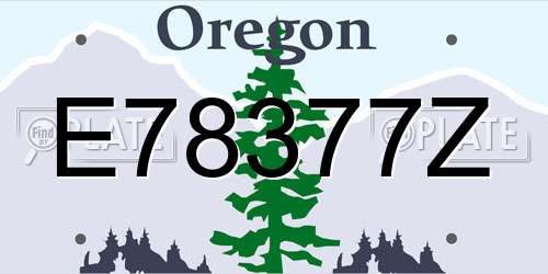 E78377Z Oregon License Plate