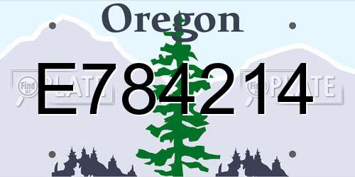 E784214 Oregon License Plate