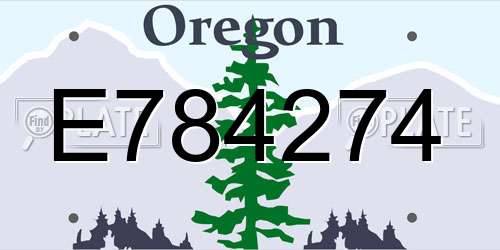E784274 Oregon License Plate