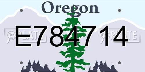 E784714 Oregon License Plate