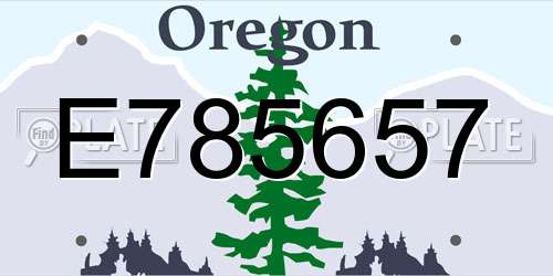 E785657 Oregon License Plate