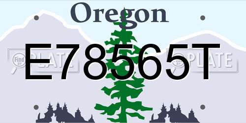 E78565T Oregon License Plate