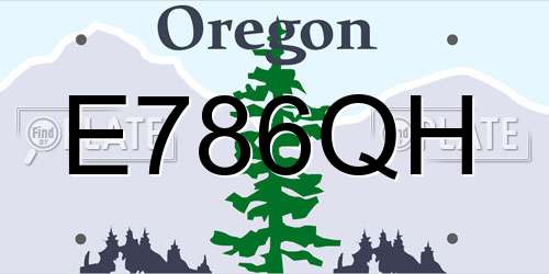 E786QH Oregon License Plate