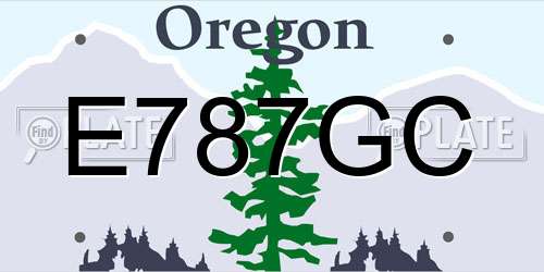 E787GC Oregon License Plate