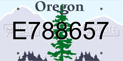 E788657 Oregon License Plate