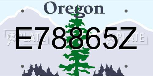 E78865Z Oregon License Plate