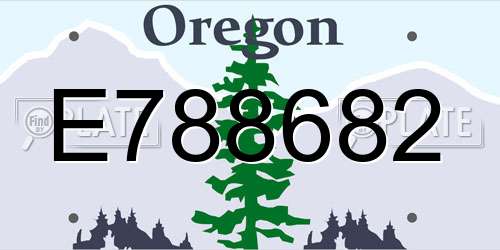 E788682 Oregon License Plate