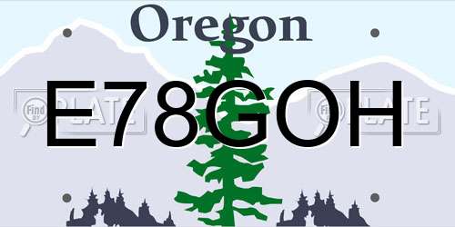 E78GOH Oregon License Plate