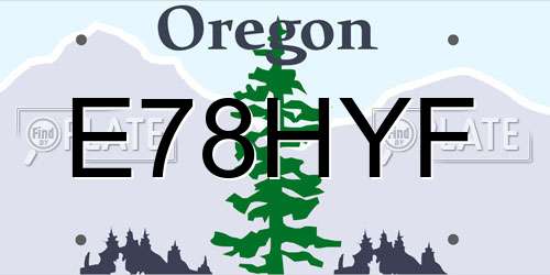 E78HYF Oregon License Plate