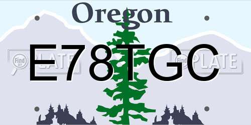 E78TGC Oregon License Plate