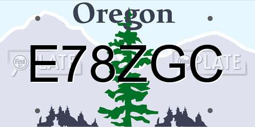 E78ZGC Oregon License Plate