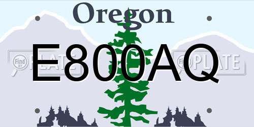 E800AQ Oregon License Plate