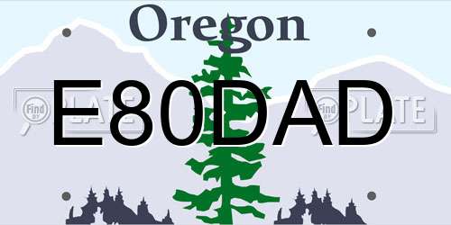 E80DAD Oregon License Plate