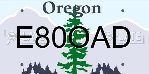 E80OAD Oregon License Plate