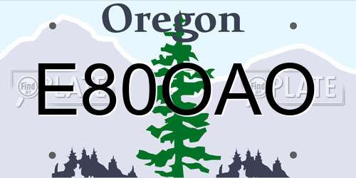 E80OAO Oregon License Plate