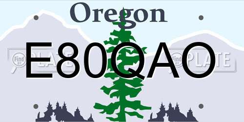 E80QAO Oregon License Plate