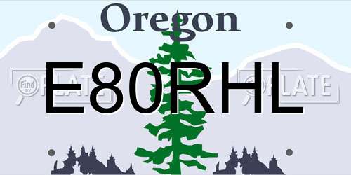 E80RHL Oregon License Plate