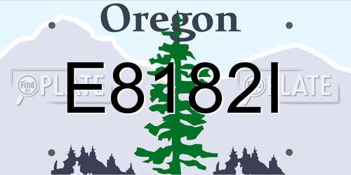 E8182I Oregon License Plate