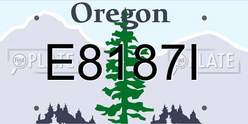 E8187I Oregon License Plate