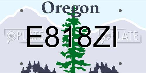 E818ZI Oregon License Plate