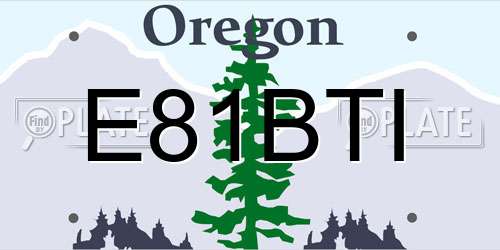 E81BTI Oregon License Plate