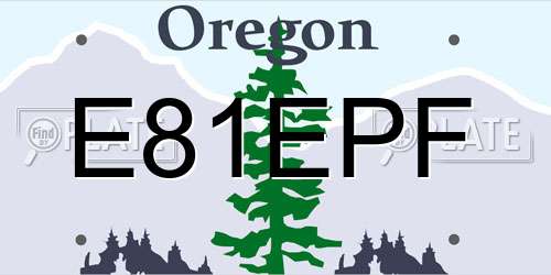 E81EPF Oregon License Plate