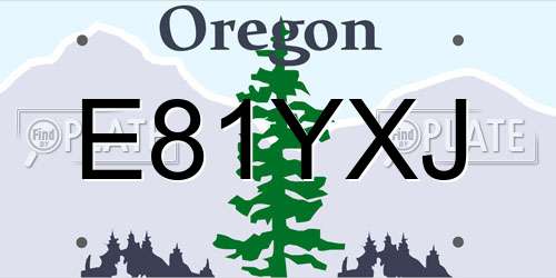 E81YXJ Oregon License Plate