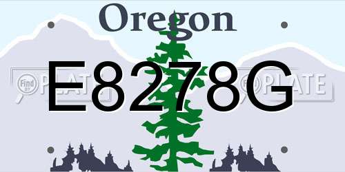 E8278G Oregon License Plate