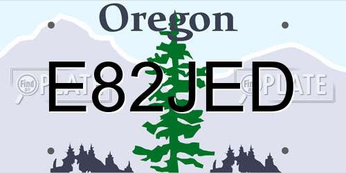 E82JED Oregon License Plate