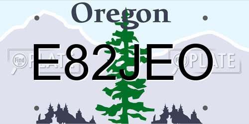 E82JEO Oregon License Plate