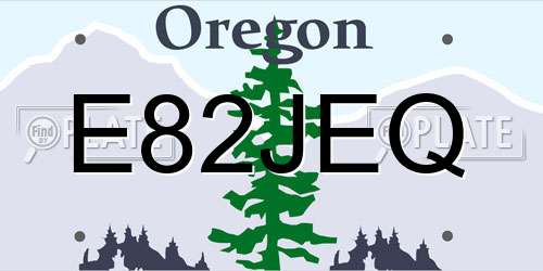 E82JEQ Oregon License Plate