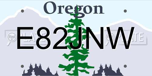 E82JNW Oregon License Plate