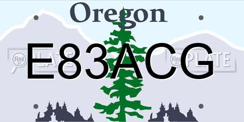 E83ACG Oregon License Plate