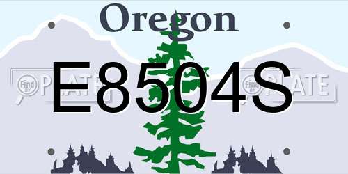E8504S Oregon License Plate