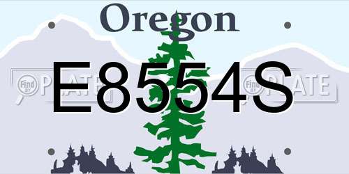 E8554S Oregon License Plate